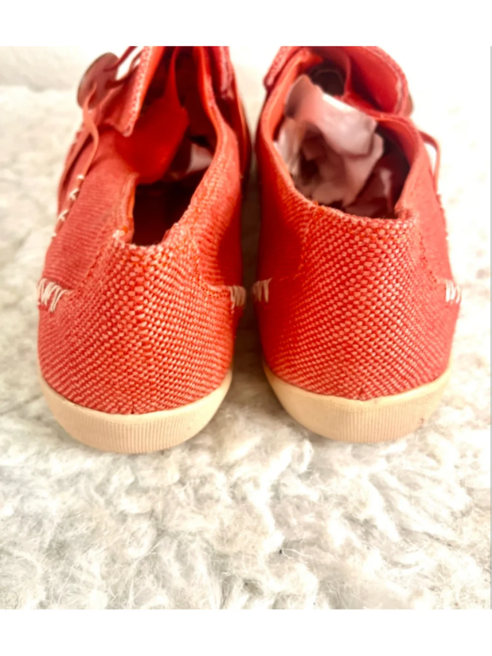 Comfort Ease Maggie Orange Canvas Slip-on Shoes Women Size 11M